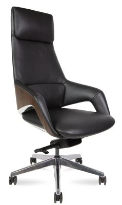 Кресло для руководителя Riva Design Аура / Aura FK005-A черная кожа